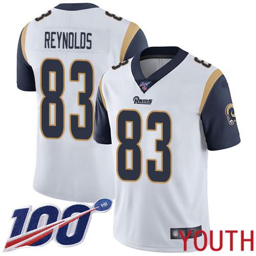 Los Angeles Rams Limited White Youth Josh Reynolds Road Jersey NFL Football #83 100th Season Vapor Untouchable->youth nfl jersey->Youth Jersey
